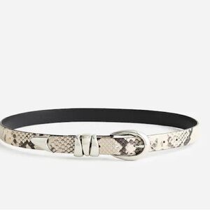 Madewell Genuine Leather Snakeskin Pattern Belt with Silver Buckle